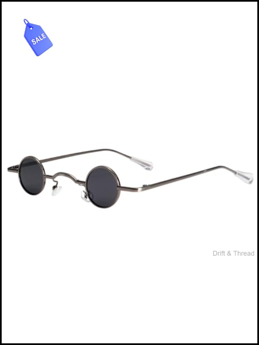 Small Round Polarized Sunglasses 70s Retro Metal Frame